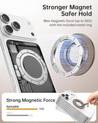 SYNCWIRE Magnetic Phone Ring Holder for MagSafe, 360° Rotation Cell Phone Grip Stand Finger Ring Kickstand Two-Sided Magnet Compatible with iPhone 17 Pro Max 16 15 14 13 12 MagSafe Accessories
