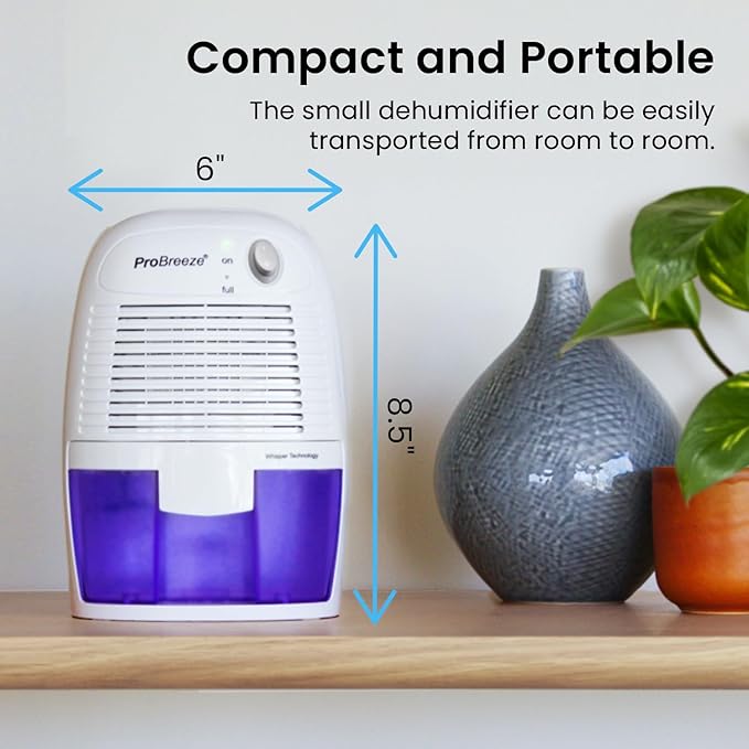 Pro Breeze Dehumidifiers for Home,215sqft Small Dehumidifiers for Room,16oz Tank Portable Closet Dehumidifier Removes Humidit