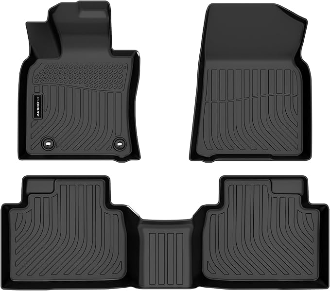 Auxko All Weather Floor Mats Fit for Toyota Camry Hybrid 2018-2024 TPE Rubber Liners Set Camry Hybrid Accessories All Season Guard Odorless Anti-Slip Floor Mats 2 Row