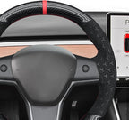 MEWANT Hand Stitched Steering Wheel Cover for Tesla Model 3 2017-2023 / Model Y 2020-2023 for Tesla Model 3/Y Accessories