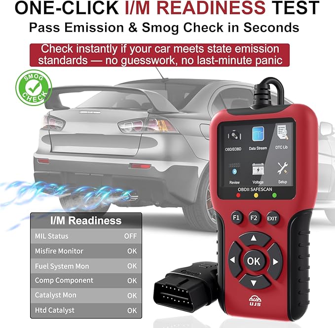 2026 Enhanced Universal OBD2 Scanner, Check Engine Code Reader - 45000+ Fault Codes, Live Data, I/M Readiness, Battery Voltage