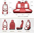 Coverado Seat Covers Full Set, 5 Seats Seat Covers for Cars, Waterproof Nappa Leather Car Seat Covers with Head Pillow, Seat 