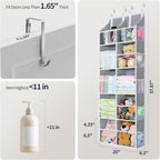 Yecaye 80lb Clear Door Hanging Yarn Storage Organizer, 10 Large Plastic Pockets & 10 Mesh Pockets Over The Door Crochet Organ