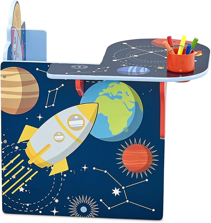 Delta Children Space Adventures Chair Desk with Storage Bin - Ideal for Arts & Crafts, Snack Time, Homeschooling, Homework & 