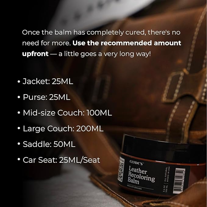Clyde's™ Recoloring Balm | Non-Toxic Material Dye & Restorer for Furniture, Car Seats, & More | 23 Colors (Dark Mustard, 100M