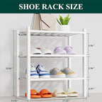 Smiry Shoe Rack, 3 Tier Thick Small Bamboo Shoe Organizer, Stackable Free Standing Wooden Shoe Storage Shelf for Closet, Entr