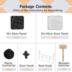 C&AHOME Cube Storage Organizer with Doors, 12-Cube Shelves, Closet Cabinet, DIY Plastic Modular Bookshelf Ideal for Bedroom, 