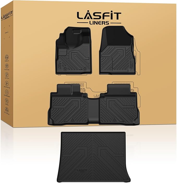 LASFIT Floor Mats & Cargo Liner for Chevrolet Chevy Equinox/GMC Terrain 2012-2017, All Weather TPE Custom Fit Floor Mats for Cars, Car Floor Mats Full Set for Equinox/Terrain Accessories, 4PCS
