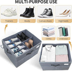 Shoe Storage Organizer for Closet Fits 16 Pairs, 1 Pack Shoes Boxes with Transparent Cover and Sturdy Handles, Shoe Storage B