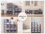 Kuject X-Large Shoe Storage Boxes Organizers Clear Plastic Stackable 12 Pack, Shoe Rack & Holder Substitute, Sneaker Containe