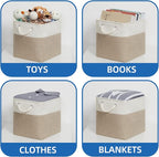 Temary Cube Storage Bins 11 x 11 Fabric Storage Baskets 4 Pack Storage Cubes Baskets for Gift Empty, Cube Organizer Bins Clot