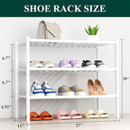 Smiry Shoe Rack, 3 Tier Thick Bamboo Shoe Organizer, Stackable Free Standing Wooden Shoe Storage Shelf for Closet, Entryway, 