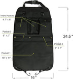 Black Car Seat Back Organizer with Multiple Pockets and Hooks
