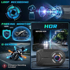 NHOPEEW Motorcycle Dash Cam 1080P/2K HD WiFi Mini Screenless Motorbike Driving Recorder, IP66 Waterproof Front Camera, Wide A