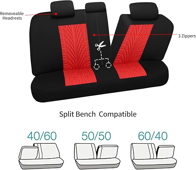 Pariitadin Car Seat Covers Full Set, Washable and Breathable Premium Cloth Automotive Vehicle Seat Cover for Car Interior, Un