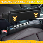 2 Pack Update Car Seat Gap Filler Organizer Leather Console Storage Box Front Side Pocket Seats Organizers Filler Interior Car Accessories for Phone Wallet Coin Key Sunglasses (Black)