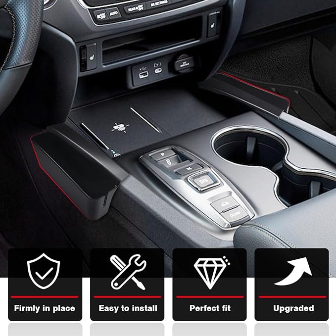 Muslogy for 2017-2024 2025 2026 Ridgeline Center Console Shifter Storage Box ABS Material Console Side Organizer Left & Right 2PCS Set with Stronger Tape Compatible with Honda Ridgeline 2017-2026