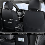 Coverado Car Seat Cover, Front Seat Cover, 2 Pack Universal Seat Covers for Cars, Breathable Nappa Leather Seat Cover, Waterp