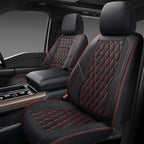 NS YOLO Leather Car Seat Covers,Universal Fit for Most Cars,SUVs and Sedans,Waterproof Luxury Leatherette Cushions, 2 Seats P