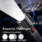 All-in-1 Car Safety Hammer, Multi-Function Emergency Escape Hammer with Window Breaker and Seatbelt Cutter, Mobile Power, LED
