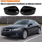 Yumzeco 2PCS Compatible with Honda Accord Side Mirror Cover Trim 8th Gen 2008 2009 2010 2011 2012, Driver and Passenger Side Door Rearview Mirror Caps for Honda Accord W/O Light Hole - Glossy Black
