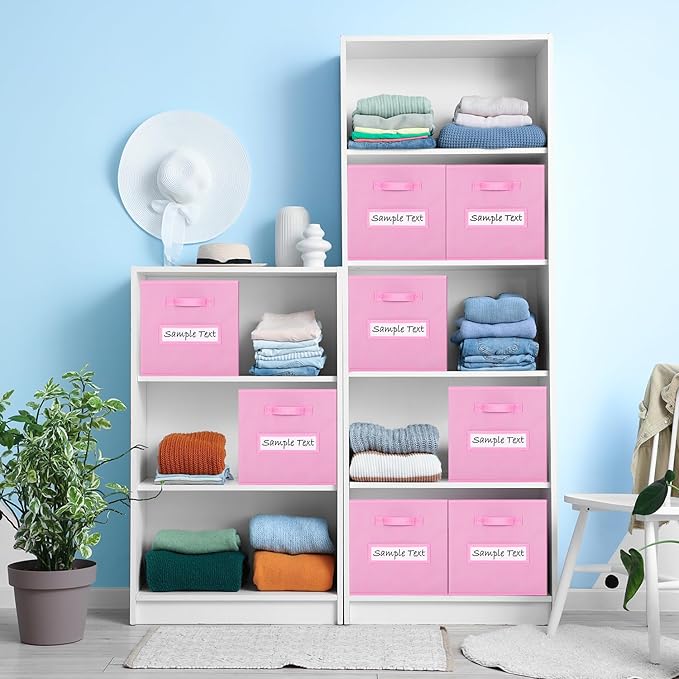 artsdi 13x13 storage cube bins (Set of 10) Foldable Fabric storage cubes with 10 Labels Window Cards & a Pen,13 inch cube sto