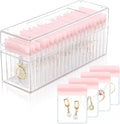 HOMEHIVE Acrylic Jewelry Box Organizer, Clear Jewelry Organizer Holder with 20 Portable Anti Tarnish Jewelry bags, Travel Jew