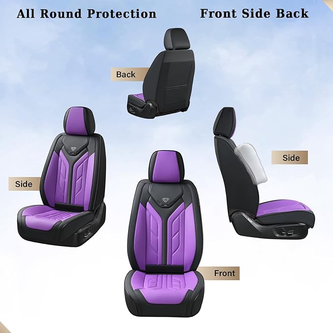 Coverado Front Seat Covers, Leather Seat Covers for Cars, Car Seat Covers Front Seats, Automotive Seat Covers Car Seat Protec