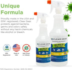 Clear Gear Gym Disinfectant, Yoga Mat Cleaner, Deodorizer For Sports Equipment, Gyms, and Fitness Centers - Mixed Pack - 16 O