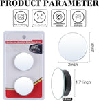 LivTee Blind Spot Car Mirror, 2" Round HD Glass Frameless Convex Side Mirror Blindspot, Reusable 360° Wide Angle Rear View Car Mirrors with Powerful Adjustable Suction Cup - Exterior Mirrors