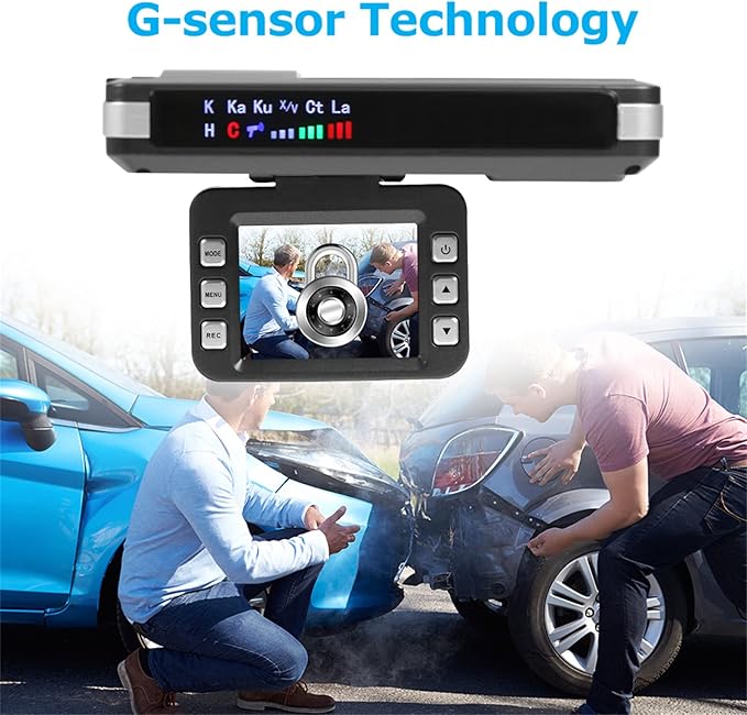 2.0'' Dash Cam,2 in 1 Car DVR Camera Dashboard Cam Voice Prompt Radar Detector 1080P Video Recorder Night Vision WDR G-Sensor,16gb