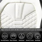Coverado Leather Seat Covers, Car Seat Covers Full Set, Waterproof Nappa Leather Car Seat Cover, Car Seat Protectors 5 Seats,