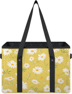 Reusable Grocery Bags Heavy Duty Shopping Bags Foldable Large Tote Bags with Long Handles & Hard Bottom