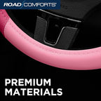 Road Comforts Car Steering Wheel Cover - Microfiber Leather Steering Wheel Wrap Sports 14.5-15 Inch Steering Wheel Cover Non-