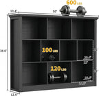 Unikito 10 Cube Storage Book Shelf - 50" Wide Wood Cube Storage Organizer, Wooden 3 Tiers Floor Standing Low Bookcase for Liv