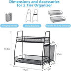 LEMIKKLE Countertop Organizer for Bathroom, Bedroom & Kitchen Counter Shelf with Small Basket