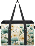 Reusable Grocery Bags Heavy Duty Shopping Bags Foldable Large Tote Bags with Long Handles & Hard Bottom