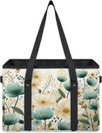 Reusable Grocery Bags Heavy Duty Shopping Bags Foldable Large Tote Bags with Long Handles & Hard Bottom