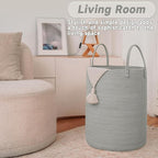 JMvicyroam Large Woven Laundry Basket Hamper,60L Cotton Rope Storage Bin for Blankets,Toys and Clothes,Decorative Tall Nurser