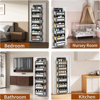 Over The Door Organizer with 6 Large Pockets, Over the Door Storage 12 Side Pockets, Hanging Door Organzier 44 lb Load Behind