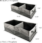 Collapsible Waterproof Car Trunk Organizer, Soft PVC Storage Bin with Rugged PVC-Coated Fabric for SUV & Truck (Stone Gray, PLU