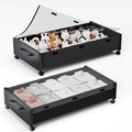 KITHELP Under Bed Storage with Wheels, Wooden Under Bed Drawers 2 Packs, Rolling Underbed Storage Containers Organizer with H