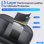 Backseat Car Organizer Leather Back of Seat Car Organizers for Drivers with Large Capacity 6 Storage Pockets Waterproof Kick Mats Seat Back Protector, 2 Pack