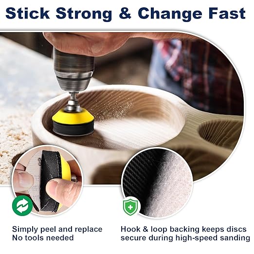 367 Pieces 2 Inch Sanding Discs, GOH DODD Wet Dry Sandpaper with Interface Pad and Backer Plate 1/4" 1/8" Shank, 60-10000 Grits Grinding Abrasive Sand Paper for Auto Metal Glass Resin Wood Sanding