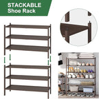 kiplant Bamboo Shoe Rack for Entryway, 3-Tier Stackable | Foldable | Natural, Shoe Organizer for Hallway Closet, Free Standin