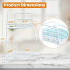 VITVITI 2 Tier Corner Bathroom Counter Organizer, Metal Bathroom Countertop Organizer Shelf Storage, Bath Room Sink Makeup Or