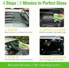 2026 Upgrade Clear Vision Windshield Cleaner with Car Window Cleaner,Automotive Oil Film Cleaning Brush for Car Windows,Clear