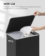 SOLEDI Laundry Hamper with Lid 90L Large & Tall Collapsible Laundry Basket, Clothes Hamper with Bag Removable Easy to Carry, 