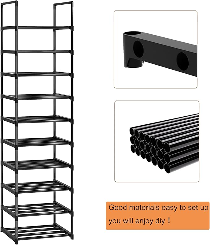OYREL Shoe Rack, Sturdy Metal Shoe Rack Organizer,Narrow Shoe Racks for Closets,Shoes Rack,Shoe Stand,Shoe Shelf