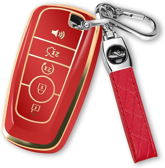 For Ford Key Fob Cover with Keychain, Soft TPU Key Case Shell Full Protection for Ford Explorer Fusion Escape Edge Expedition